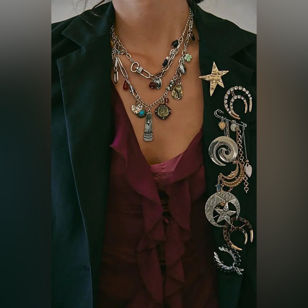 Free People Maxamillion Charm Necklace in World Traveler - Picture 3 of 4